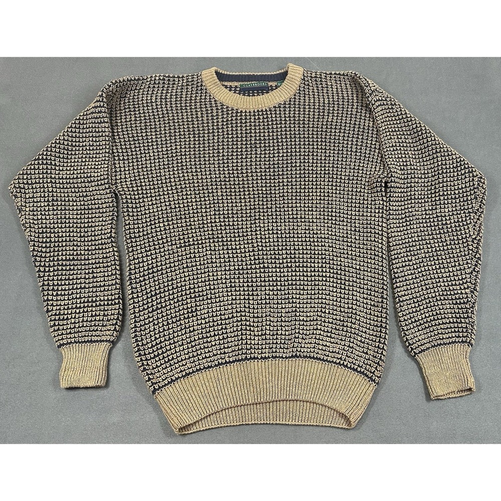 Vintage 90s Claybrooke Sweater Mens Size Large Cotton Blend Birds Eye Grandpa